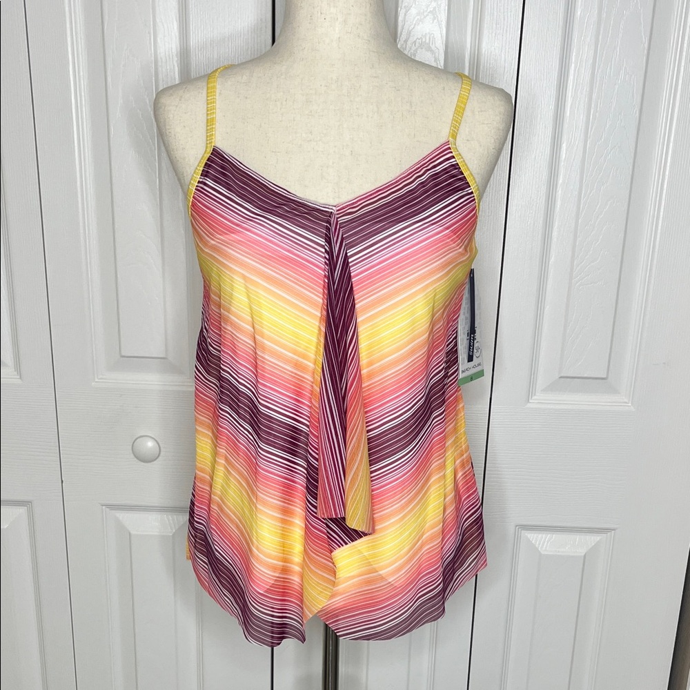BEACH HOUSE PLEAT STRIPE TANKINI-NWT
